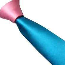 LAMMULIN мужские галстуки модный дизайн розовый узел контрастная бирюза двухцветная Лоскутная микрофибра шейный платок, тонкий галстук 6 см Свадьба