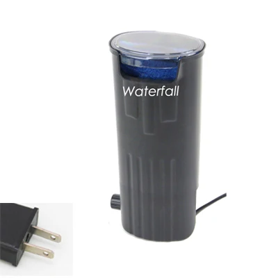 Новейший насос для водопада для аквариумная черепаха для аквариума, висят или присоски, водопады+ водяной насос+ фильтр-насос, углеродная доска - Цвет: US Plug adapter