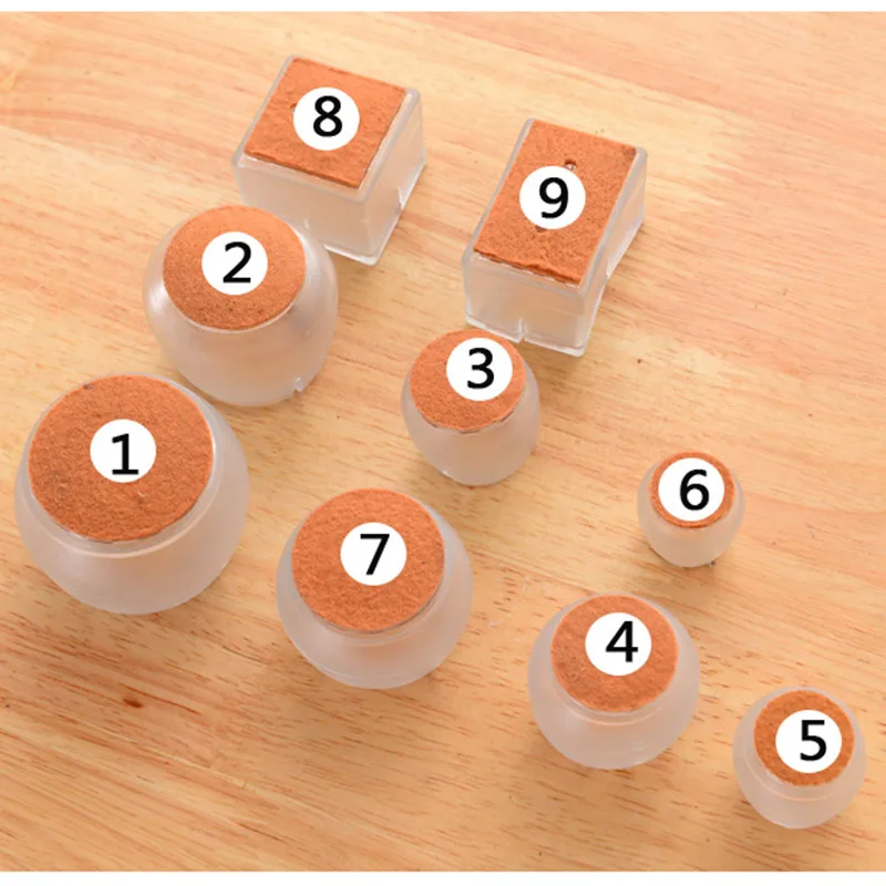 

10pcs Silicone Rectangle Square Round Chair Leg Caps Feet Pads Furniture Table Covers Wood Floor Protectors YU-Home