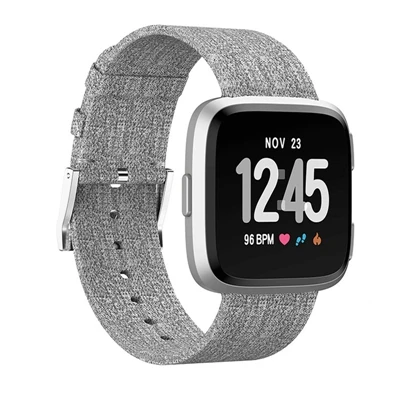 Прочный Плетеный холщовый нейлоновый ремешок для Fitbit часы Versa ремешок для Fitbit versa 2/Versa lite браслет умный Браслет ремешок - Цвет: gray