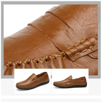 

Skyaxmoto 2018 New Handmade Mens Loafers Shoes High Quality Genuine Leather Men Driving Shoes Breathable Mens Moccasins Shoes