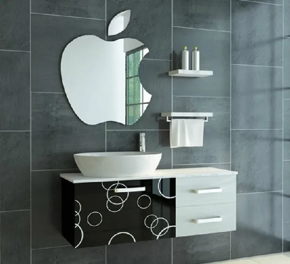

Free shipping apple mirror sticker,3D wall mirror sticker ,DIY wall mirror decal