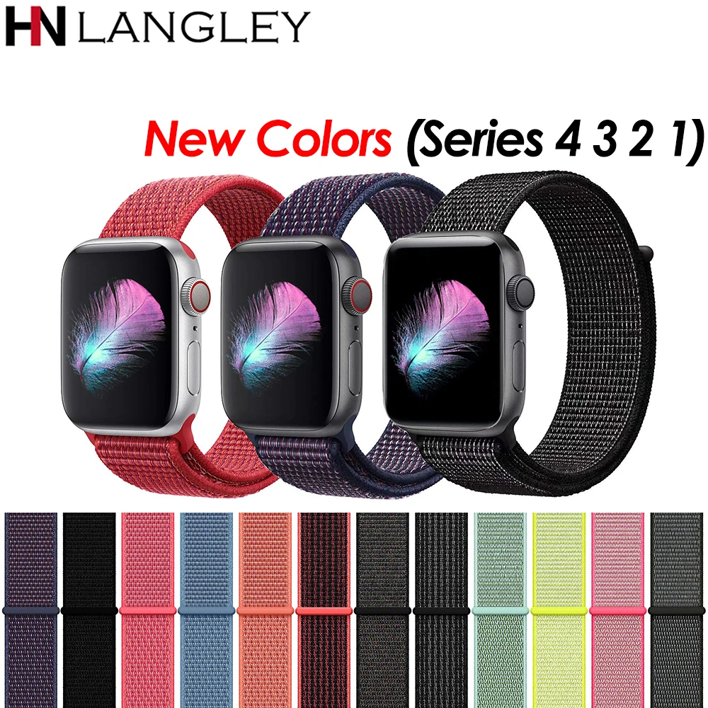 

Woven Nylon Fabric Wrist Strap For Apple Watch Band 38mm 40mm 42mm 44mm Nylon Sport Loop Watch Bands for iWatch Series 1 2 3 4