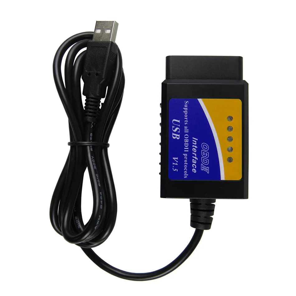 Автомобильный диагностический интерфейс ELM327 USB V1.5 OBD2 сканер ELM 327 в 1 5 OBDII