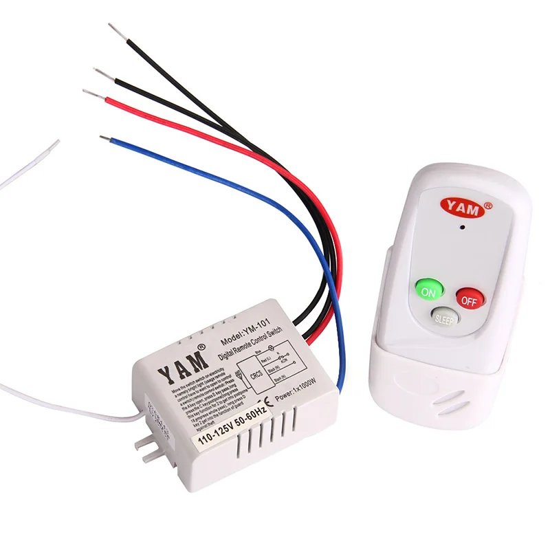 

New Arrival Remote Control Switch For Lamp Light 1 Way Port 110V LED Light Digital Wireless Wall Remote Control Switch HR