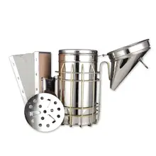 Stainless Stee Bee Smoker Smoke Transmitter with Bee Smoker Fuel Beekeeping Tool Equipment