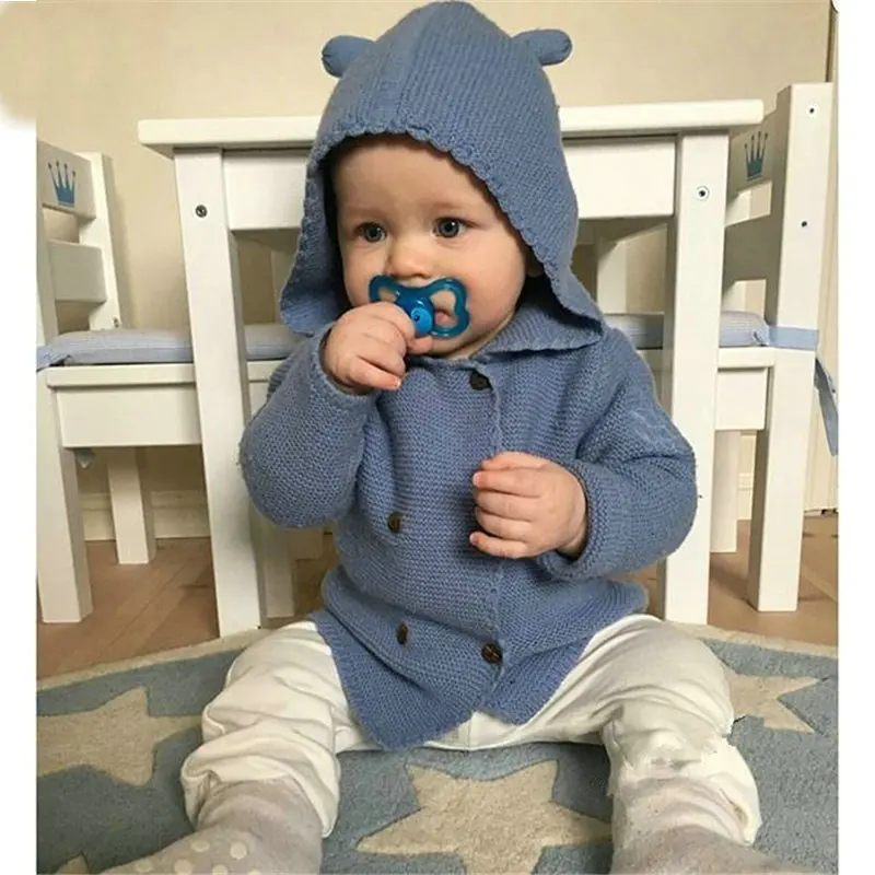 2017 AutumnWinter Kids Girls Hooded Cardigan Double Breasted Cotton Sweater For Children Boy Baby Girl Soft Knit Jumper Clothes (41)