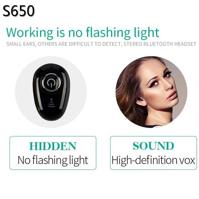 S750 S650 Wireless Bluetooth Earphone Mini Mono Earbuds Single Hidden Business Earpiece Invisible Ear Phones for IPhone Xiaomi