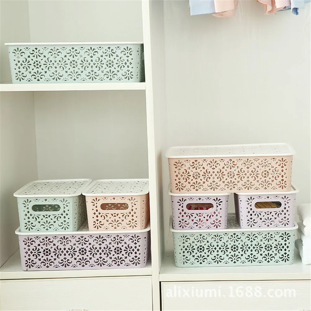 الجوف البلاستيك سلات تخزين مكتب سطح المكتب مستحضرات التجميل عن صندوق تخزين ماكياج أدوات المنظم حقيبة للحمام حامل