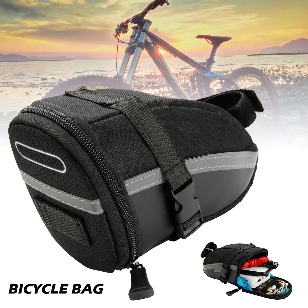 

1.2L Portable Waterproof Bike Saddle Bag Cycling Seat Pouch Bicycle Tail Bags Rear Pannier Cycling Equipment