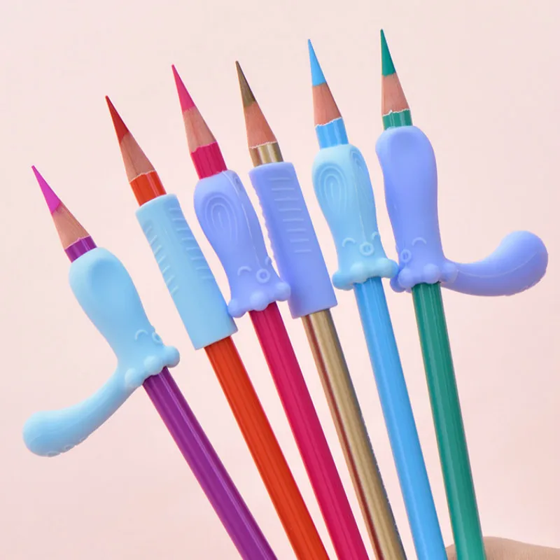 

Deli Pen Grip Corrector De Escritura Pupils Writing Pencil Holding Helper Soft Silicone Kawaii Octopus Pen Grip Holder Papelaria