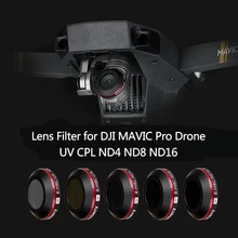 5 Unidades Múltiples Mavic Pro Platinum Coated Kit Filtro para DJI Quadcopter Drone con CPL + ND4 + ND8 + Filtros ND16 + Lente UV