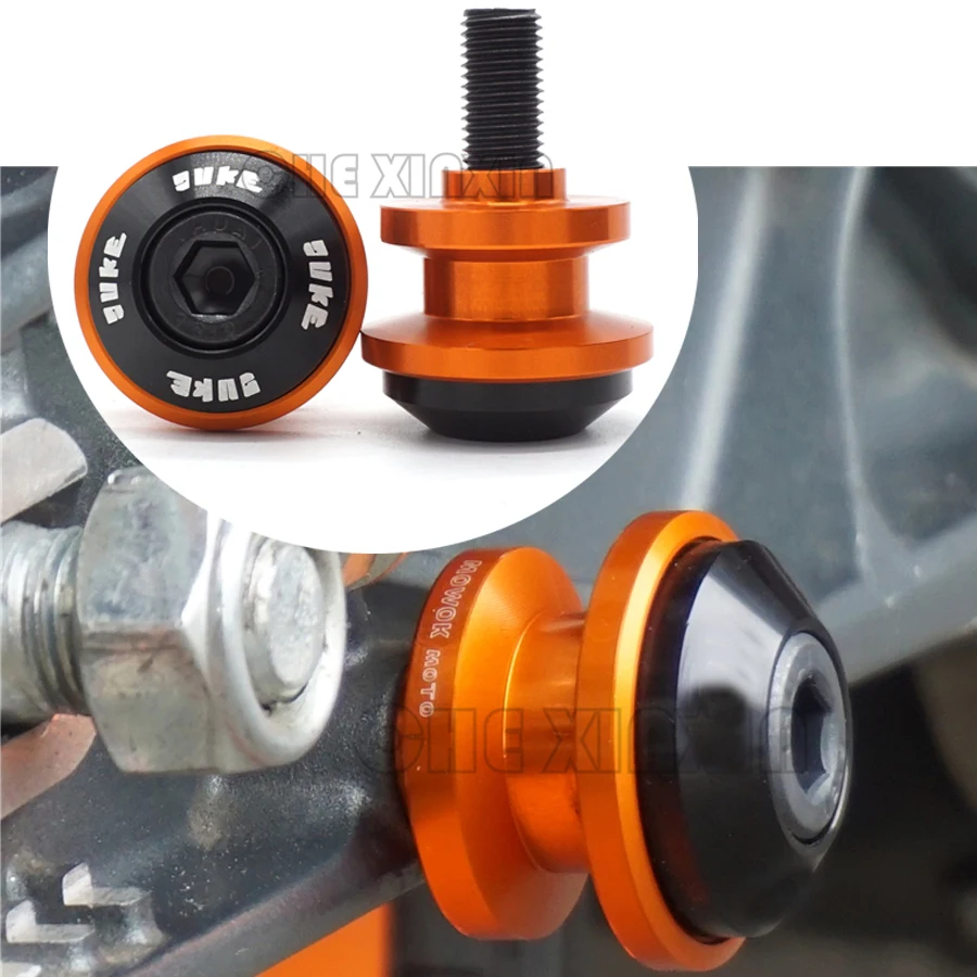 2x CNC Swing Arm Stand Spools Slider 10mm For KTM DUKE 125 200 690 990