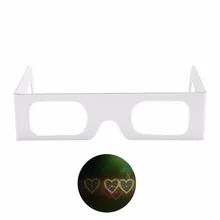 100 шт. дифракционные очки в форме сердца-см. сердца! Фейерверк 3D Rave призматические очки для праздничных огней, свадеб и концертов