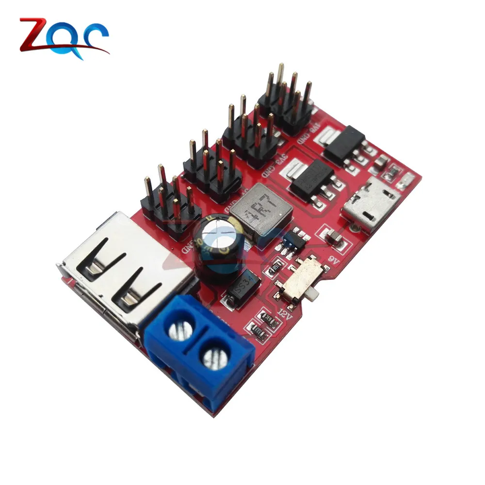 

MINI USB Power Breakout DC To DC Power Supply Module Micro USB 5V To 1.8V-12V 1.8V 3.3V 5V 9V 12V Switch For Arduino