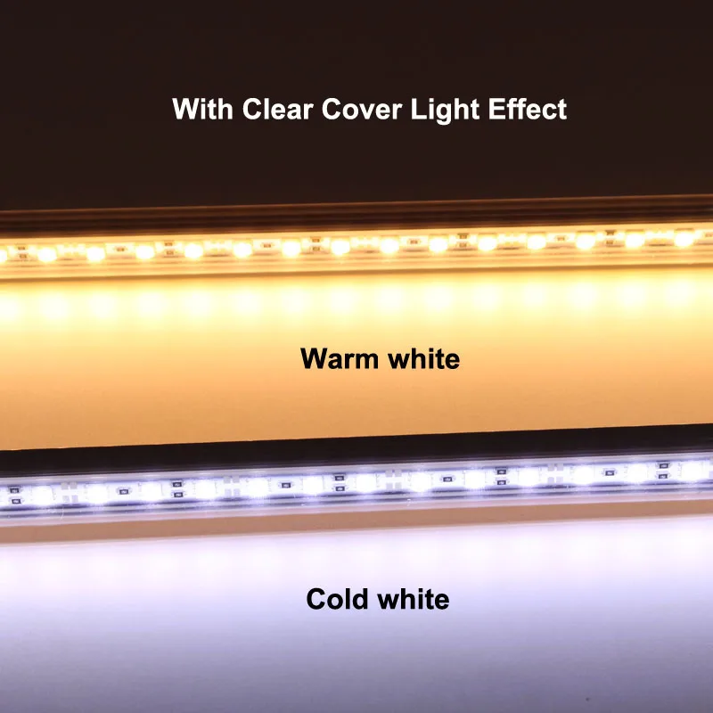 Постоянный ток 12 В 0,5 м 5050 светодиодный профиль Жесткая полоса света бар 36 светодиодный s Жесткий Артикул лампы SMD5050 неводонепроницаемые полосы света WW/CW 12 вольт