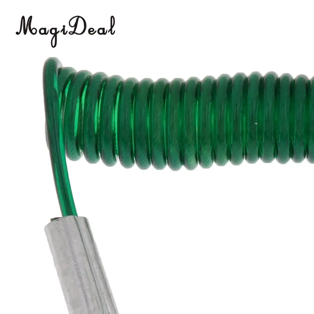 MagiDeal Lightweight Retractable Coiled Fishing Lanyard Steel Wire Pier Rope Tool for Rowing Boat Fishing Diving Water Sports