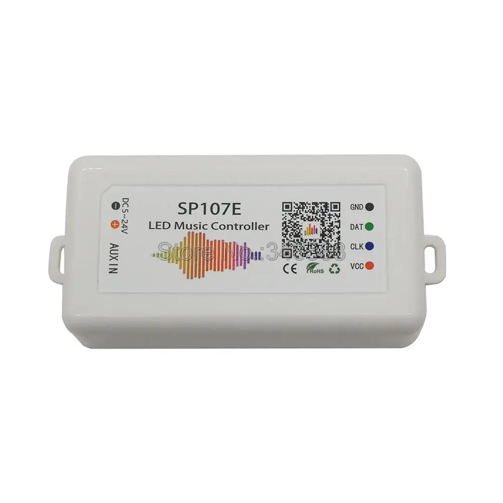 SP107E Bluetooth светодиодный музыкальный контроллер Pixel IC контроллер SPI через приложение для смартфона WS2812B WS2813 SK6812 Светодиодная лента 2048 пикселей