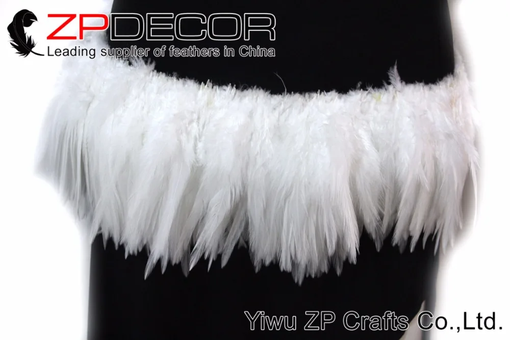 Zpdecor 700-800 шт/комплект 4-6 дюймов красивое обесцвечивание белое петушиное перо натянуто для свадебного платья перо юбка