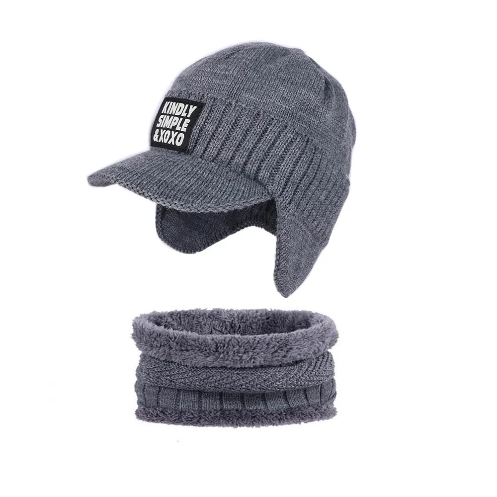 

2018 new men casual winter hat sets Real Wool beanies skullies gorros Ear protectors with hat knitted solid scarf scarves sets