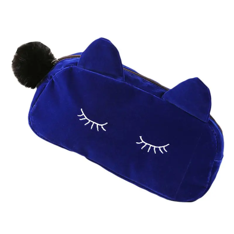 Красочный дизайн с котом из мультфильма монета дорожный контейнер для хранения макияж Pleuche сумка косметичка милые ресницы косметические сумки