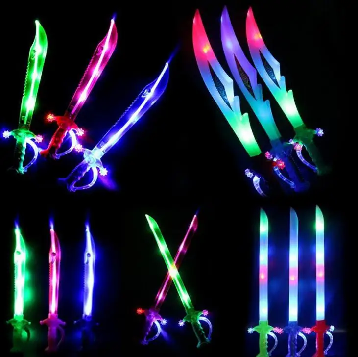 

Light Up Ninja Swords Motion Activated Sound Flashing Pirate Buccaneer Sword Flashing LED Toy Glow Sticks Party Favor Lightsaber