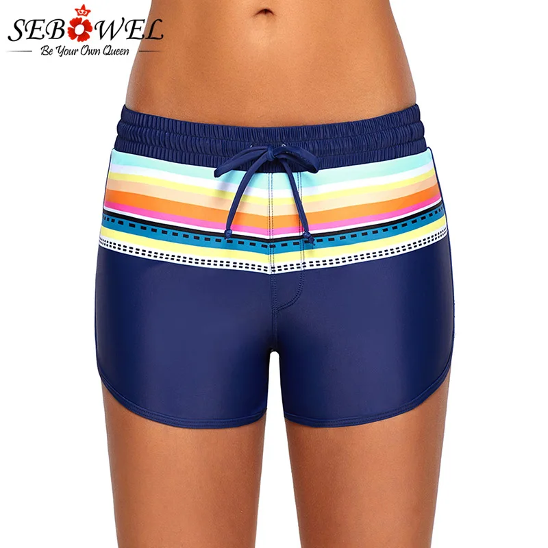 Striped-Print-Accent-Navy-Blue-Drawstring-Board-Shorts-LC410571-5-1 