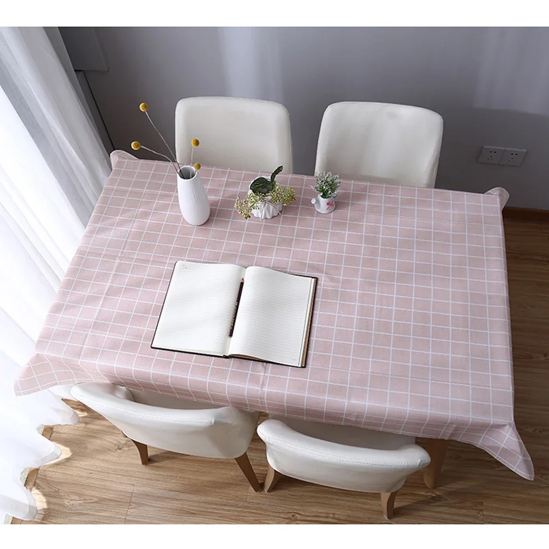 

1 Pcs Plaid Table Cloth Waterproof Oil-proof Rectangle Table Cover Tablecloth Home Kitchen Decor Store