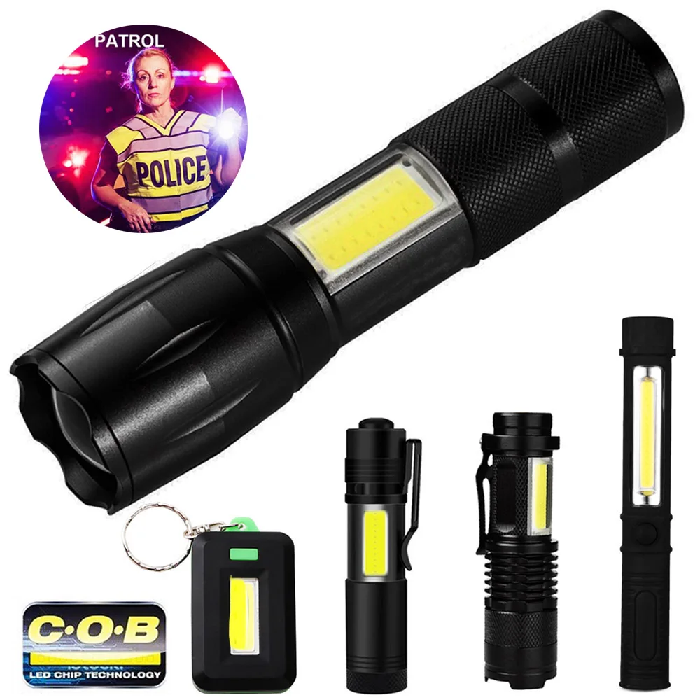 

COB LED Flashlight Handheld Tactical Camping Flashlights Pocket Keychain Work Pen Light Lanterna Torch Linterna LED Flash Light