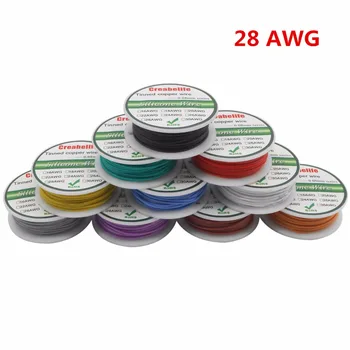 

10m 28 AWG Flexible Silicone Wire RC Line Cable OD 1.2mm Line 10 Colors to Select With Spool Tinned Copper Wire Electrical Wire