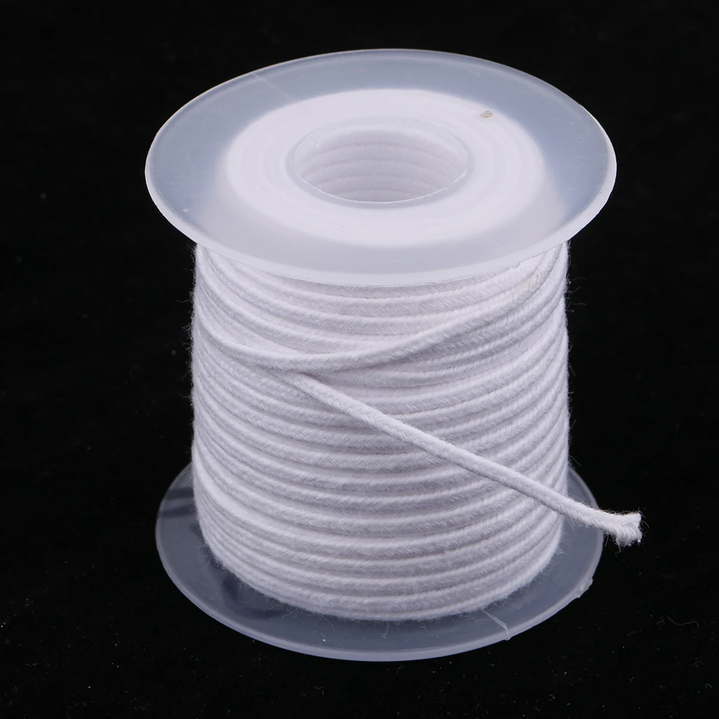 MagiDeal 1 Spool of 30 Meters / 98 Feet Cotton Braided Candle Wick for Candle Making DIY Candle Craft White