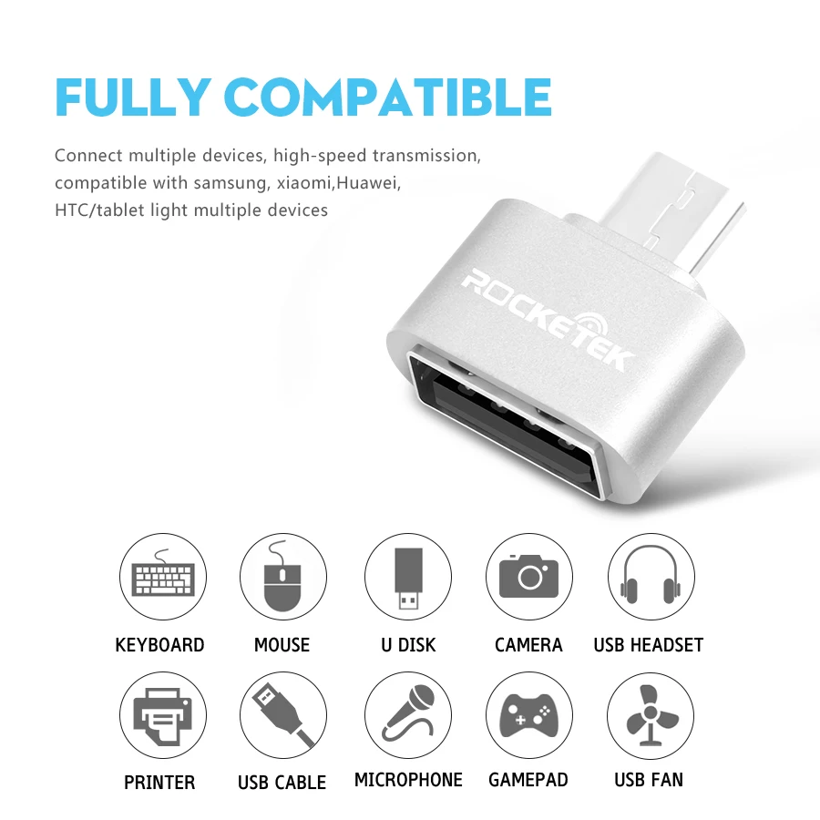 Адаптер Micro USB Rocketek для мобильных телефонов Samsung Xiaomi LG Huawei Android|otg usb adapter|mobile phone