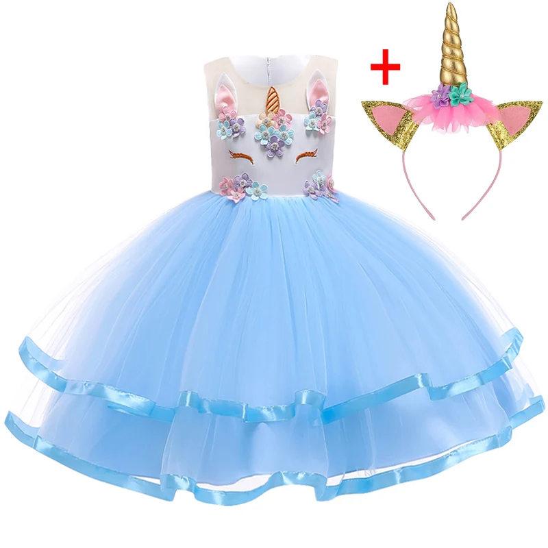 Детские платья для девочек; праздничное платье принцессы с единорогом; костюм Эльзы; детское свадебное платье для девочек; платье Моаны для малышей; fantasia infantil