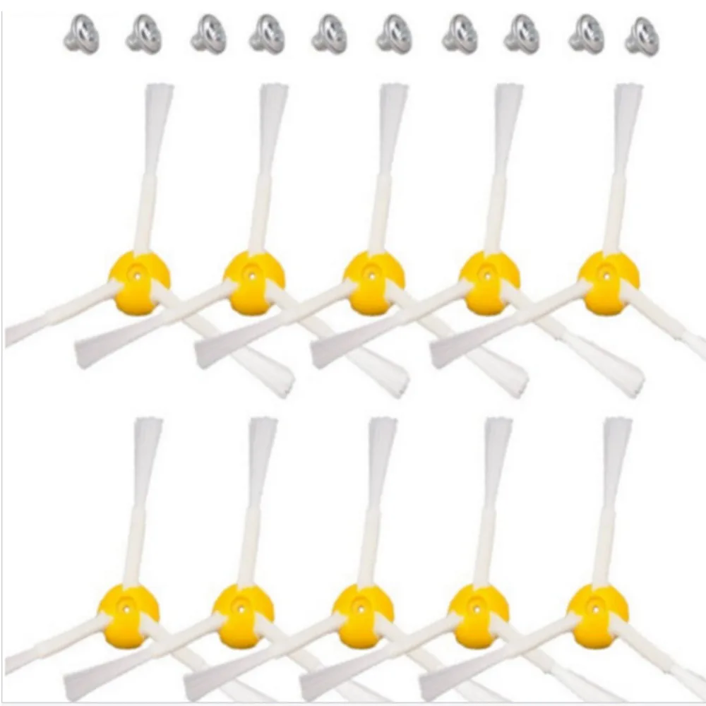 

10 pcs Side Brush 3-armed+ 10 Screws for iRobot Roomba 500 600 700 Vacuum Cleaners 510 530 532 550 560 620 625 760 770 780