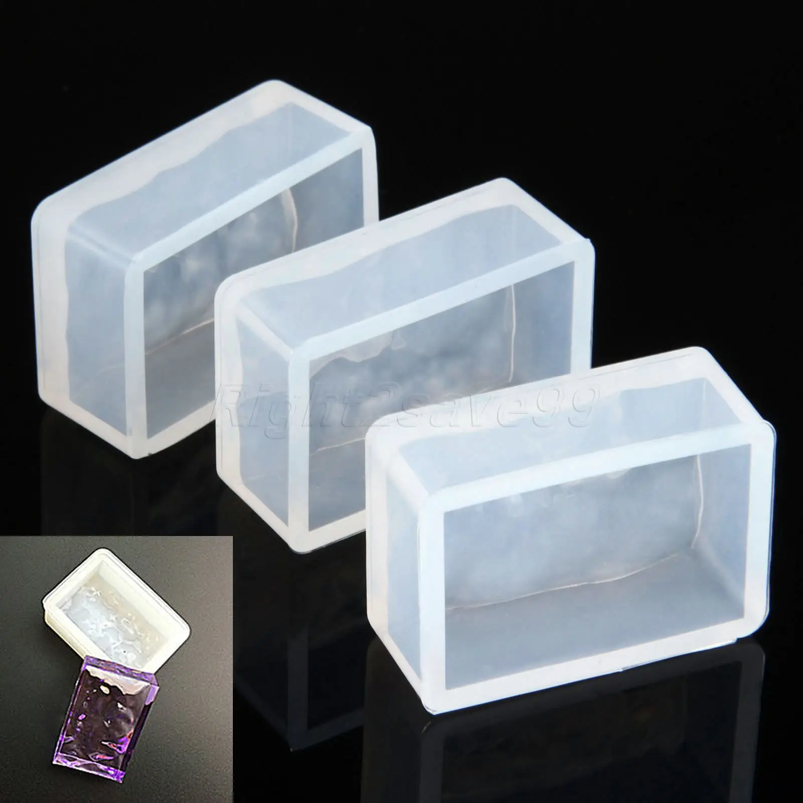 

1PC Rectangle Water Wave Silicone Mold Jewelry Pendant Resin Craft Ripple Mould Handmade Tools