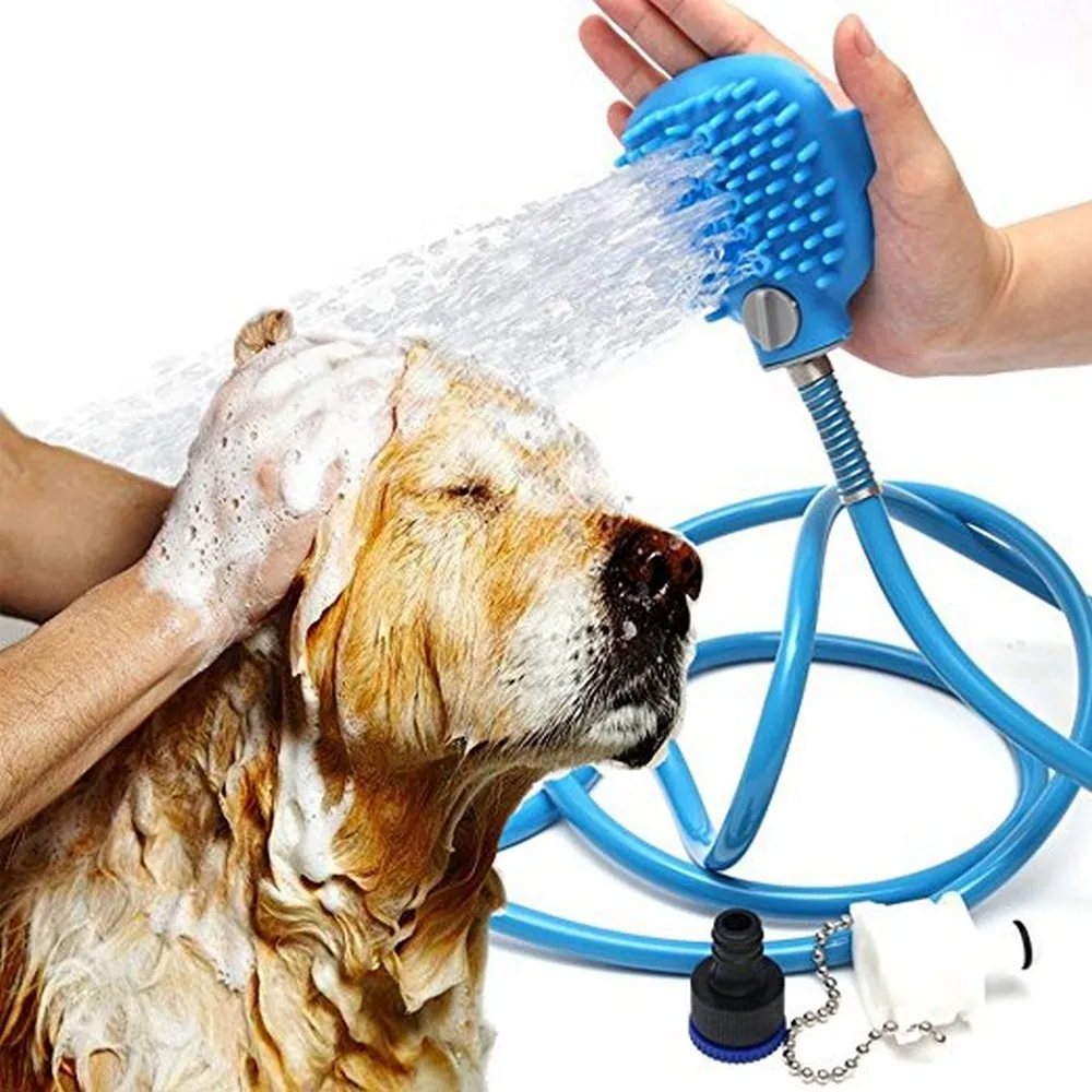 Pet инструмент для купания удобный массажер оснащение для душа очистки стиральная опрыскиватели для ванны ладонь скребок для собаки опрыскиватель ручной массаж - изображение