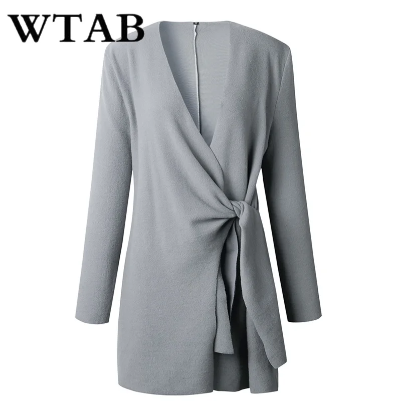 WTAB causual coat women 2018 new thicken autumn winter jacket v-neck slim Outerwear female Coats belt veste femme befree clothes