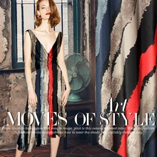 Цифровая печатная эластичная шелковая атласная ткань для шелкового платья стрейч-шелковая ткань