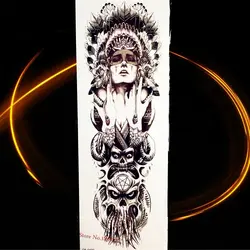 46*17 см Индийский Племенной воин временная татуировка наклейки рыцарь поддельная вода переводная татуировка полная Большая большая рука