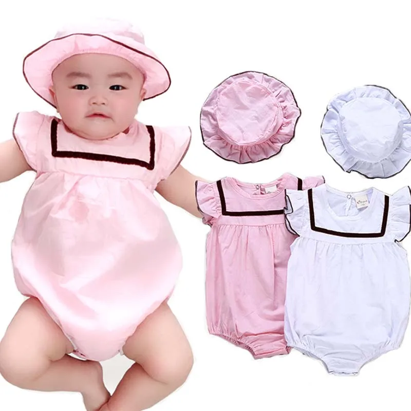 

Newborn Baby Girls Rompers Clothes Cotton Solid White Pink Colour Lace Romper High Quality Boutique Toddler Baby Girls Costume