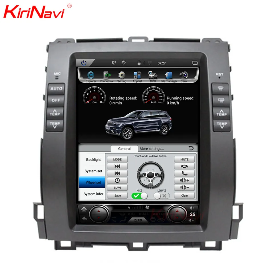 Discount KiriNavi 10.4" 1 Din Android 8.1 Car Radio For Toyota Prado Car Gps Navigation Android Dvd Multimedia Player Auto Radio WIFI 4G 4