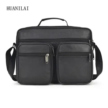 

HUANILAI Men's Handbags Big capacity Genuine Leather Bags Business Shoulder Bags Crossbody Bags For Men TY025