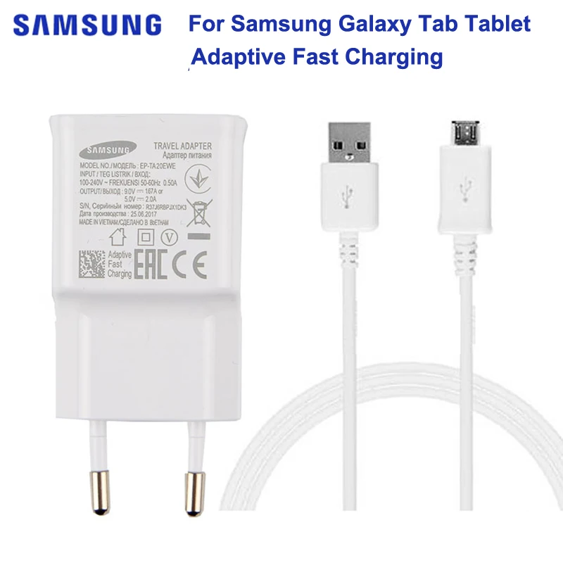

SAMSUNG Original Tablet Fast Charger 5V 2A For Samsung GALAXY Tab A 10.1 T585C T350 Tab A 9.7 T555C T550 Tab S2 T819C T710