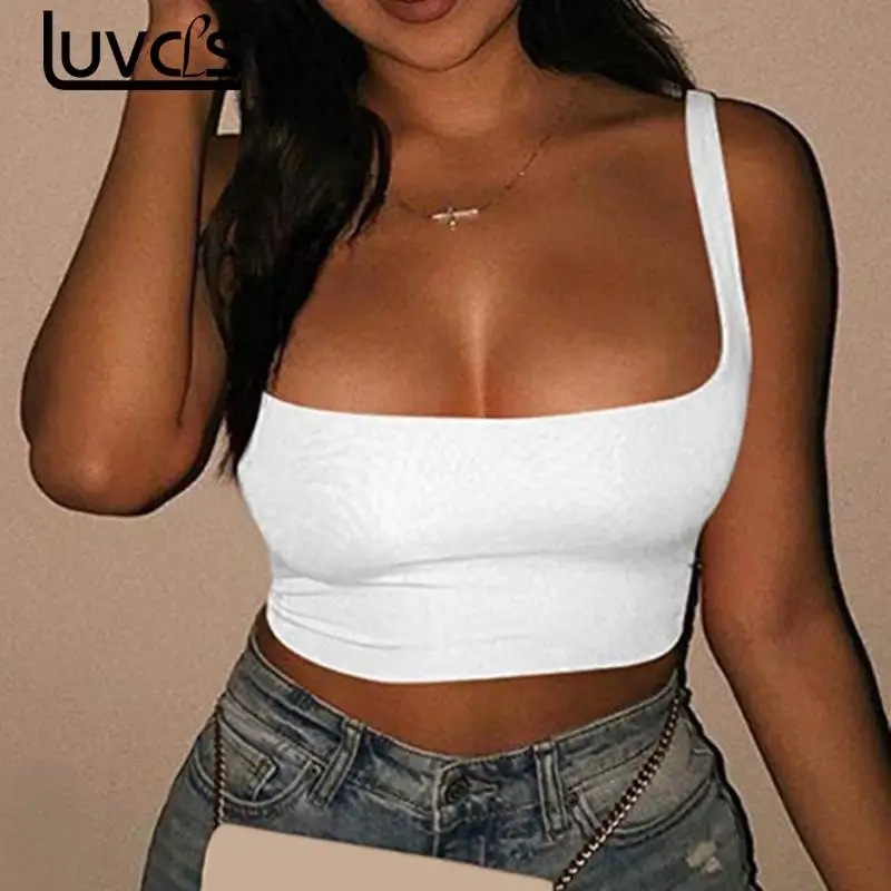 

Sexy Women Solid Strappy Tanks Vest Crop Top Summer Sleeveless Slash Neck Tanks Beach Sexy Women Sports Tank Tops