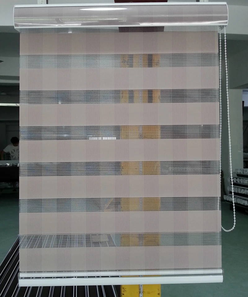 

Custom Made Size Translucent 100% Polyester Roller Zebra Blinds Window Curtains for Living Room 5 colors