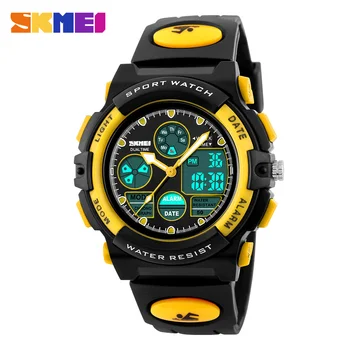 Enlarge SKMEI Children Led Digital Dual Display Wristwatches Boys Quartz Watch Relogio Multifunction 50M Waterproof Kids Sports Watches
