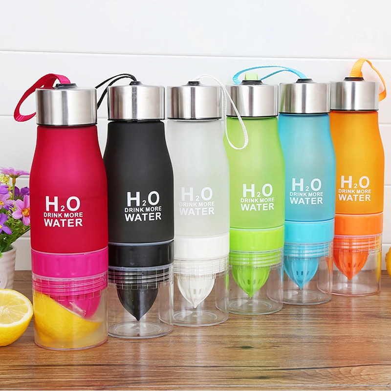 650ml Plastic Fruit Bottle Drink Juice Shaker Bottle H2O Drinking More