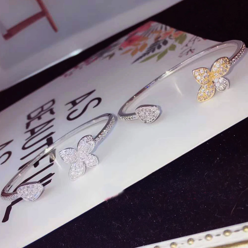 Hiневесты, новинка, маленький лист, форма золотого цвета и белого золота, браслеты-манжеты и браслеты для женщин, Pulseiras Femininas B-135