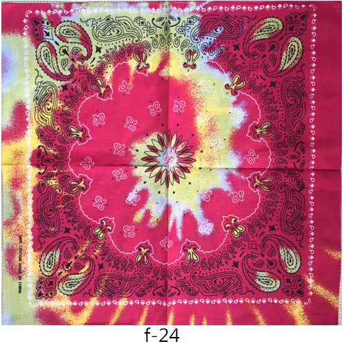 Хлопок хип-хоп бандана Пейсли головной убор Пираты Футболка с изображением черепа и волос повязка-шарф любовный лист на шею повязка на запястье повязка на голову для женщин/мужчин - Цвет: f 24