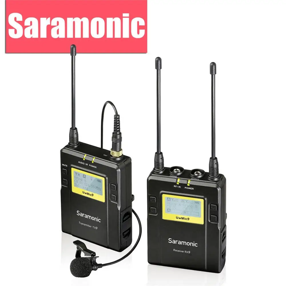 Saramonic UWMIC9 UHF видео трансляции интервью петличный беспроводной микрофон системы для Canon Nikon DSLR камеры sony видеокамеры - Цвет: UwMic9O